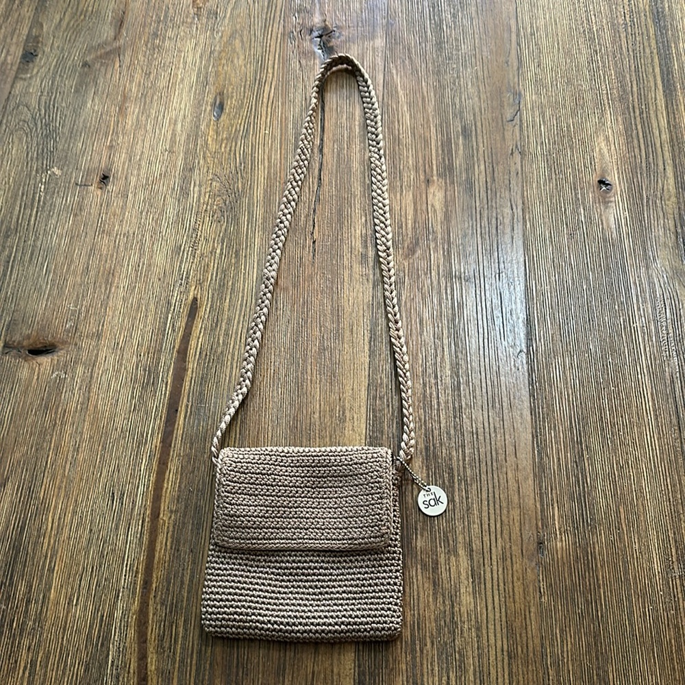 The Sak embroidered purse, brown, crossbody, small